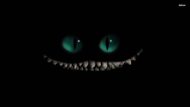 Cheshire Cat Face — Black, Creepy