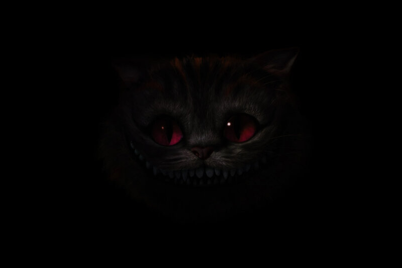 Cheshire Cat Face — Black