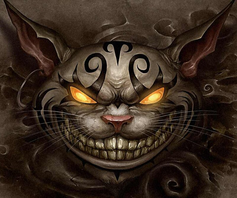 Cheshire Cat Face — Gray