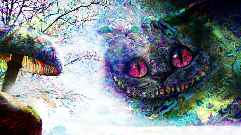 Cheshire Cat Face — Purple, Psychedelic