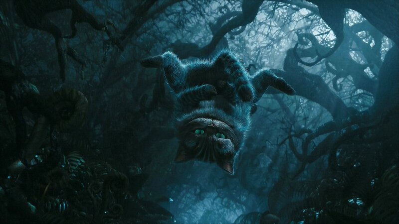 Cheshire Cat Floating — Blue, Mysterious