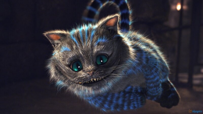 Cheshire Cat Floating — Gray, Mysterious, Night, 3d Render