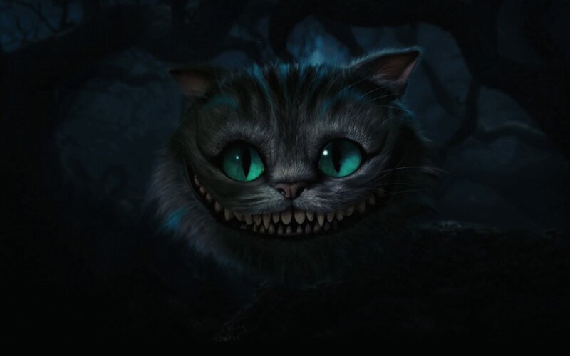 Cheshire Cat — Gray, Dark, Night, 3d Render