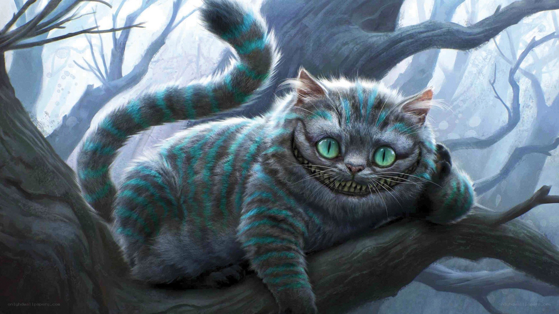 Cheshire Cat in a forest