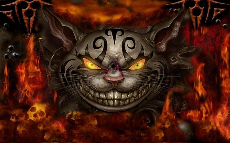 Cheshire Cat in Flames
