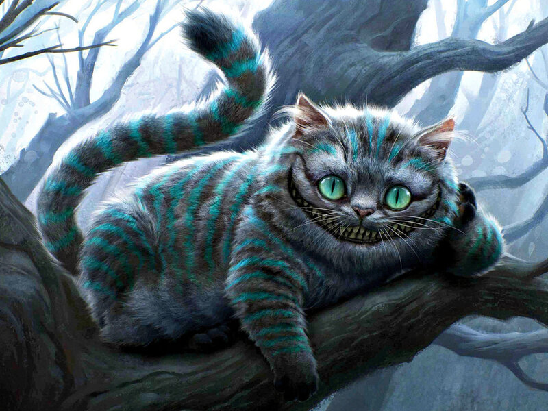 Cheshire Cat in Tree — Gray