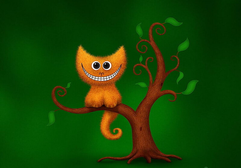 Cheshire Cat on Tree