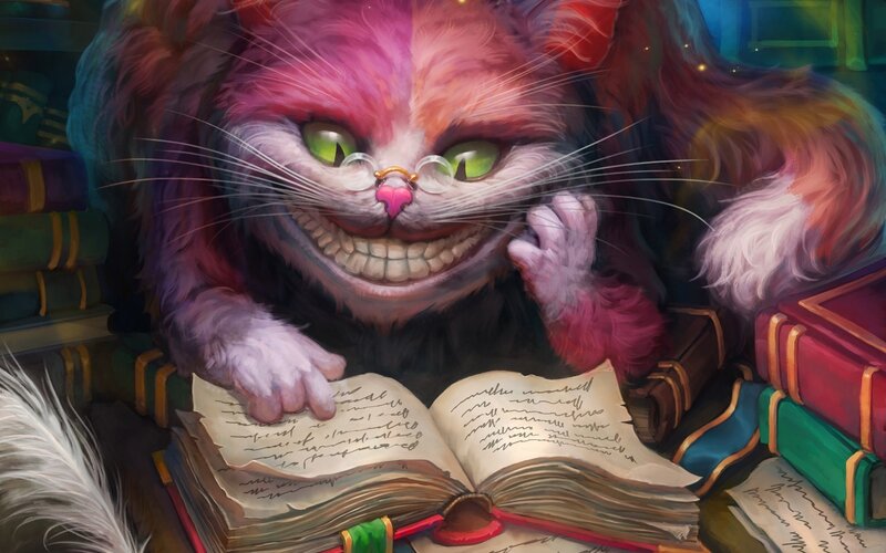 Cheshire Cat Reading Book — Pink
