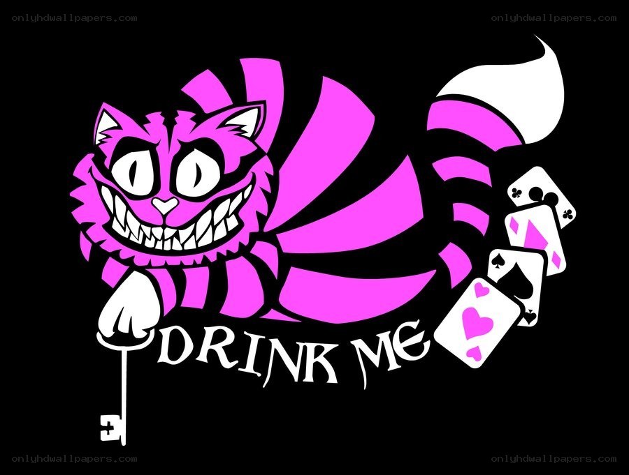 Cheshire Cat with cards and key