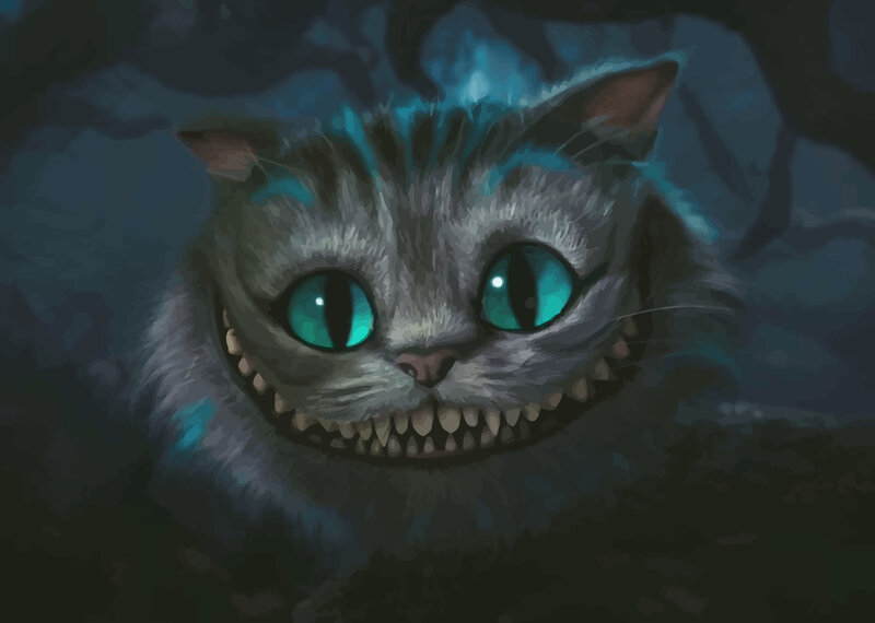 Cheshire Cat with glowing eyes