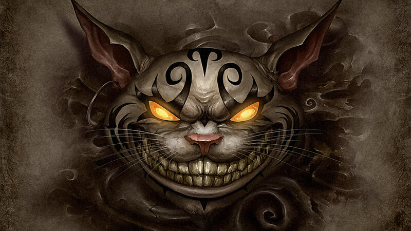 Cheshire Cat with glowing eyes