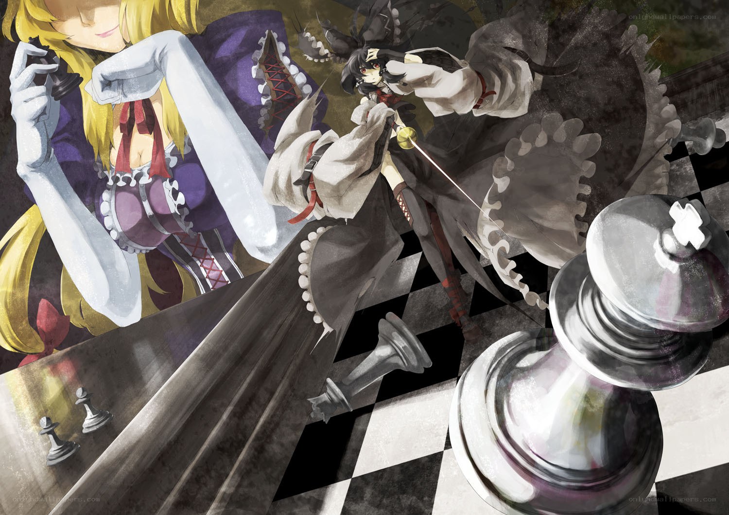 Chess battle between two girls