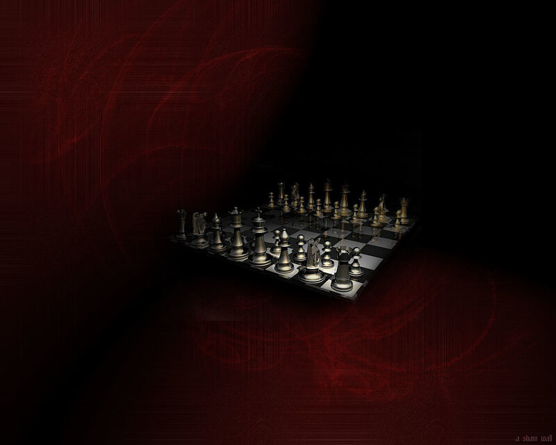 chess game on dark background