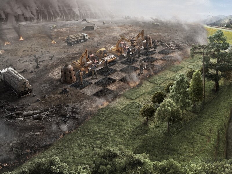 Chess Game on Deforested Land
