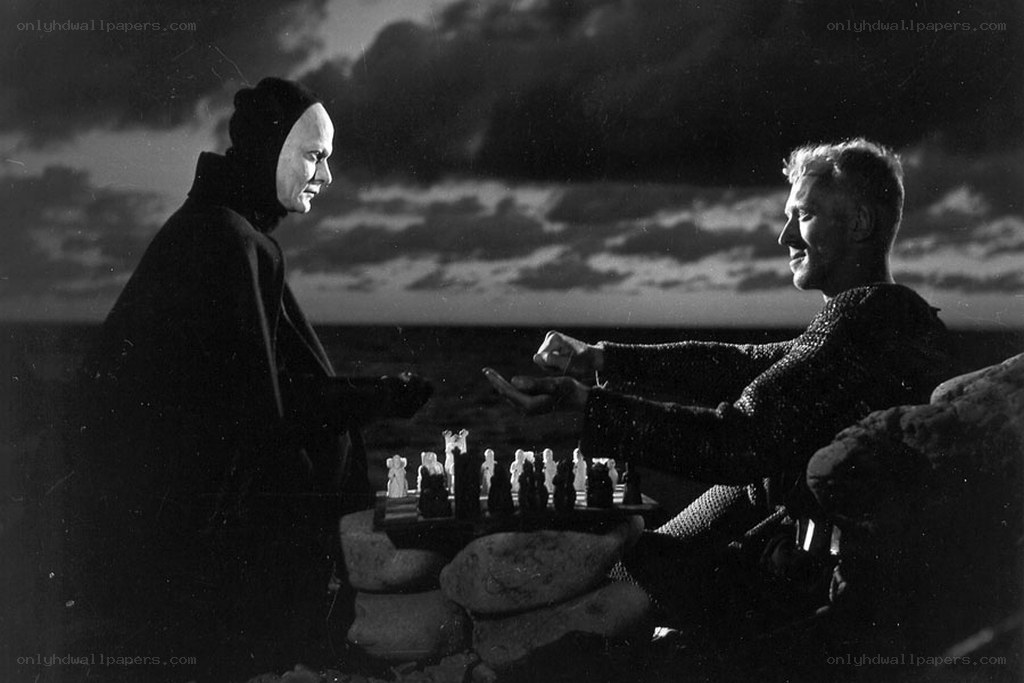 chess game on the beach