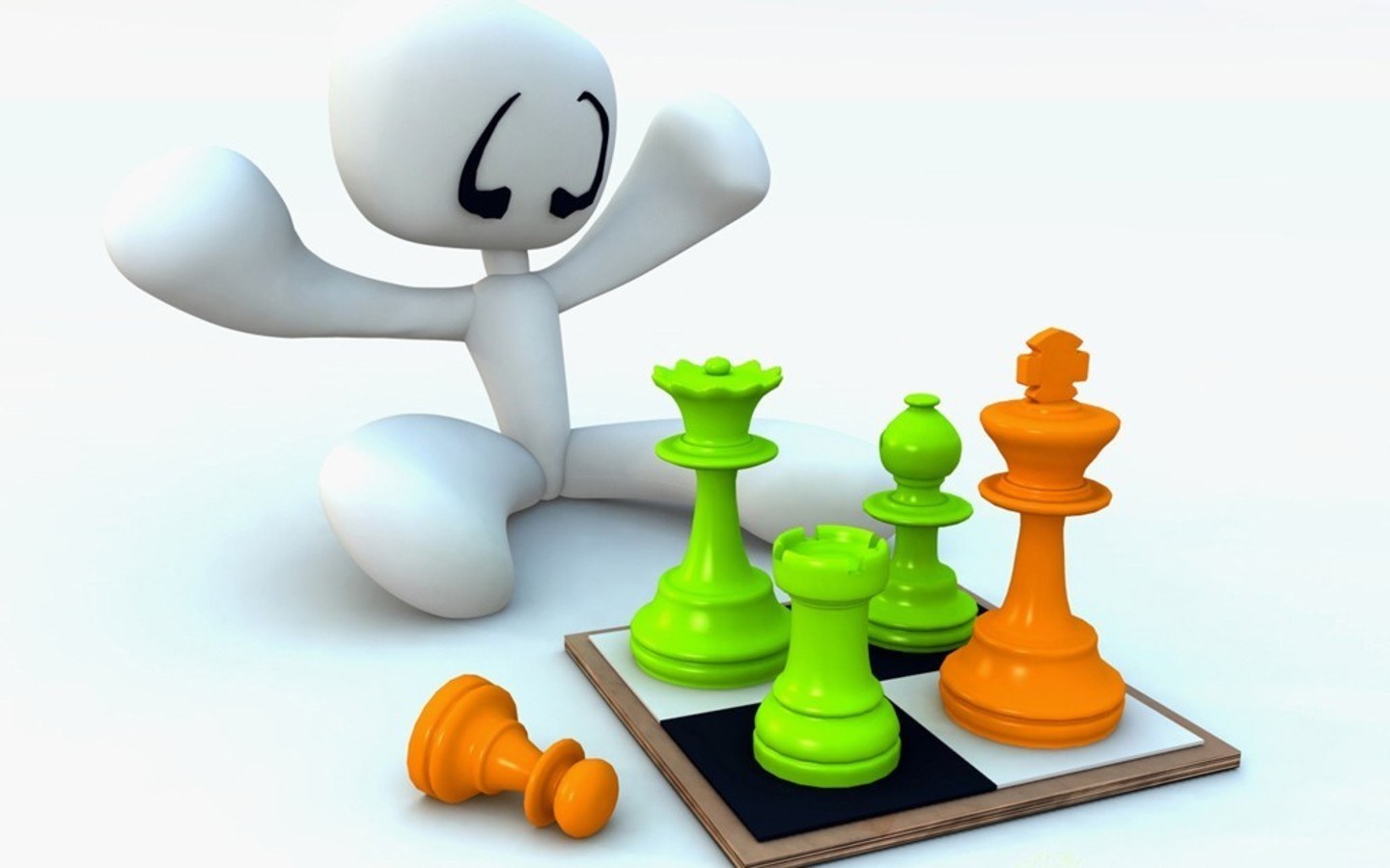 chess game with cartoon character