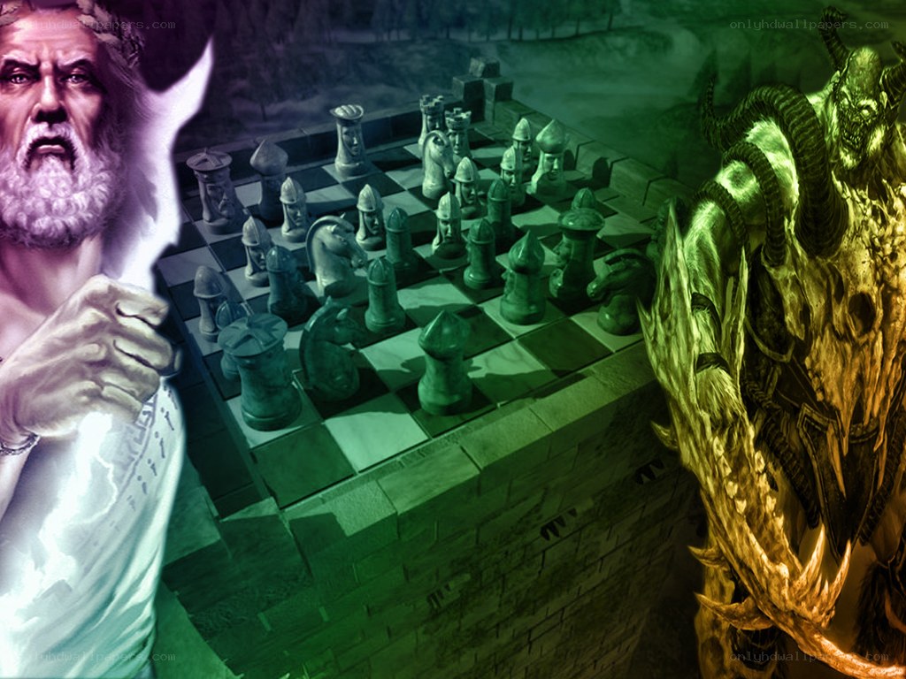 Chess game with fantasy figures