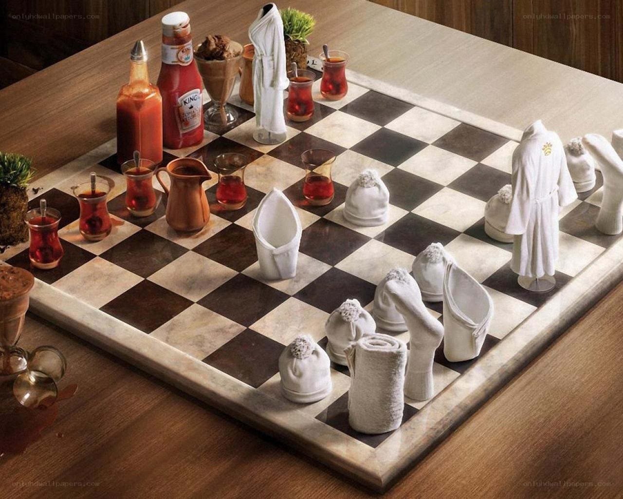 chess game with hotel amenities