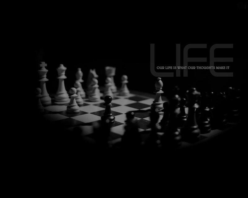 chess game with life quote