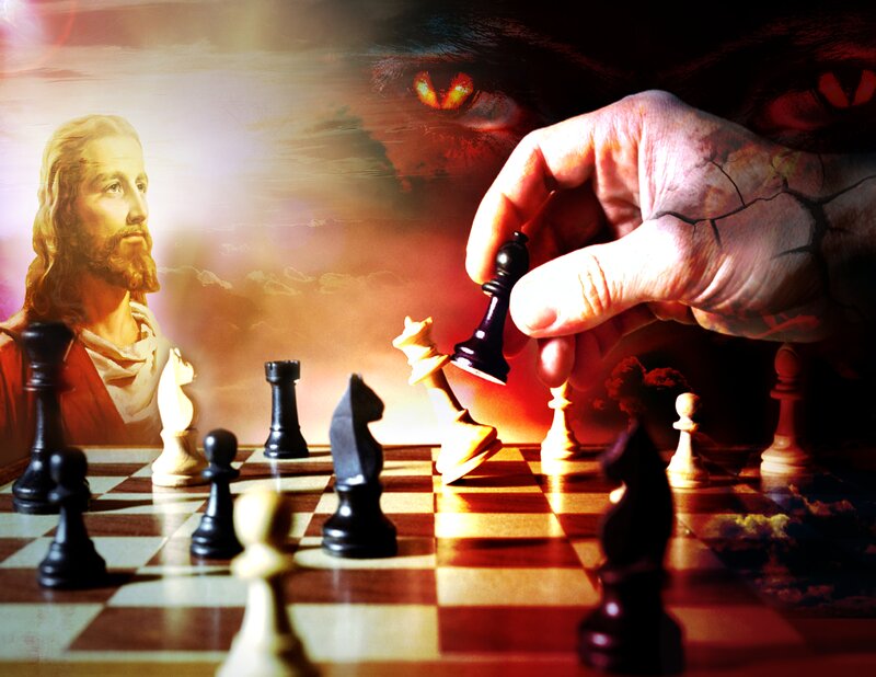 Chess Game with Religious Figures