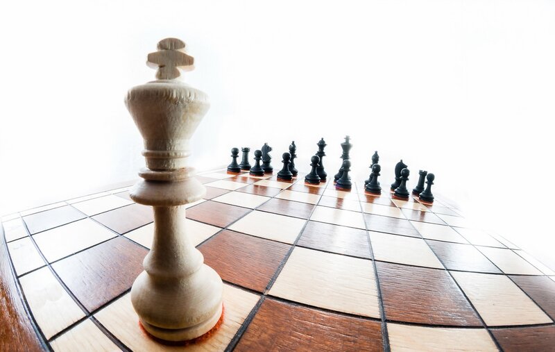 Chess King on Board — Brown