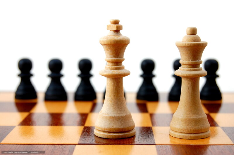 Chess kings facing off