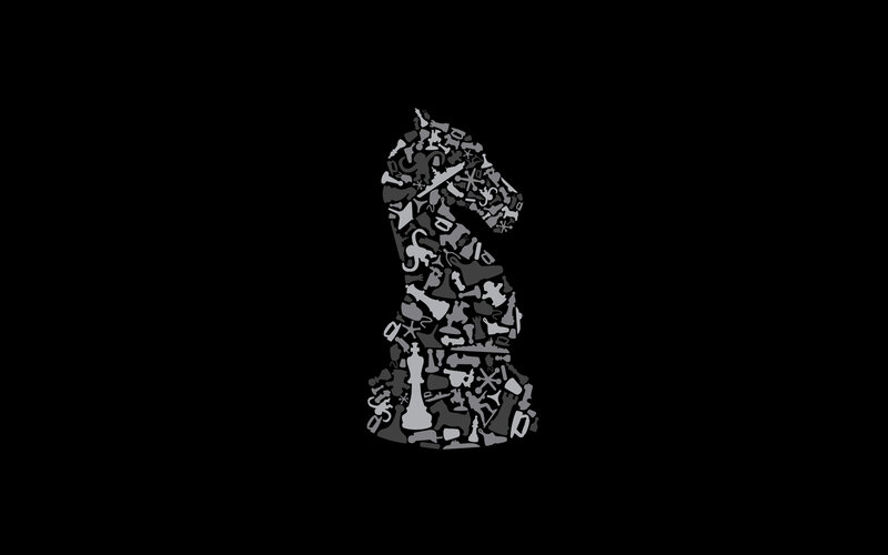 chess knight mosaic art