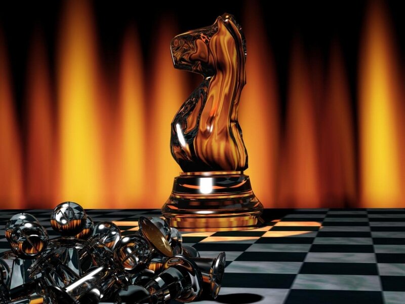 Chess Knight Piece — Black