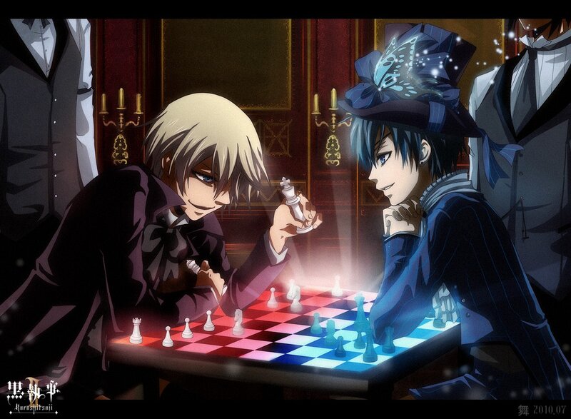 Chess match between two characters