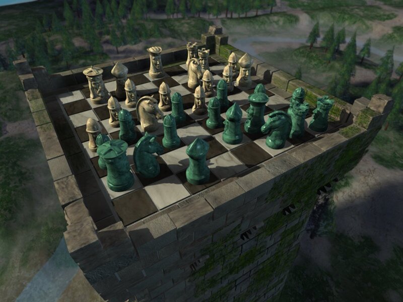 chess on a castle tower