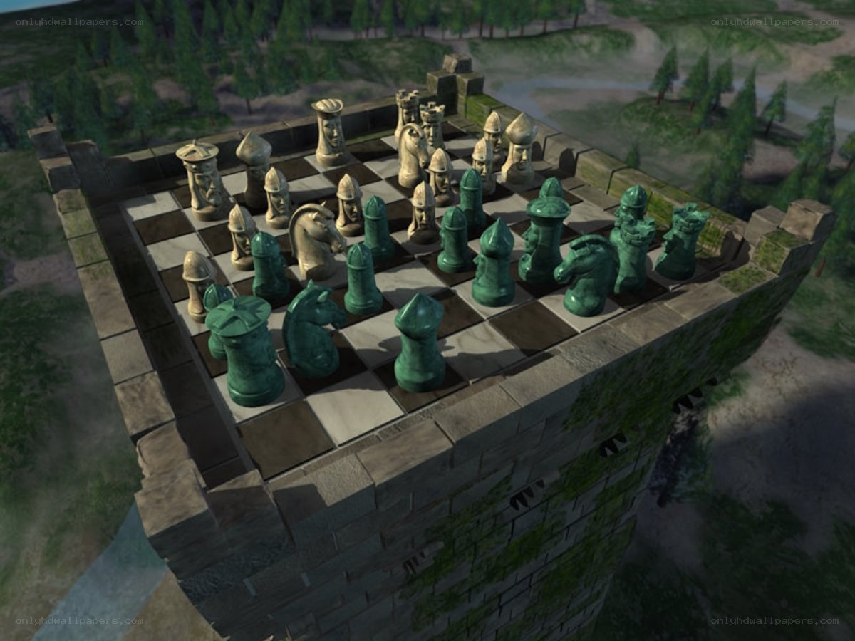 chess on a castle tower