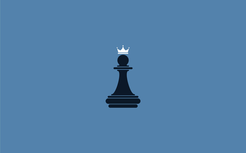 chess pawn with crown