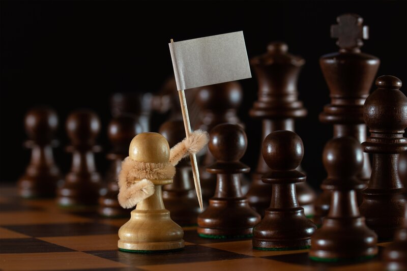 Chess Pawn with Flag