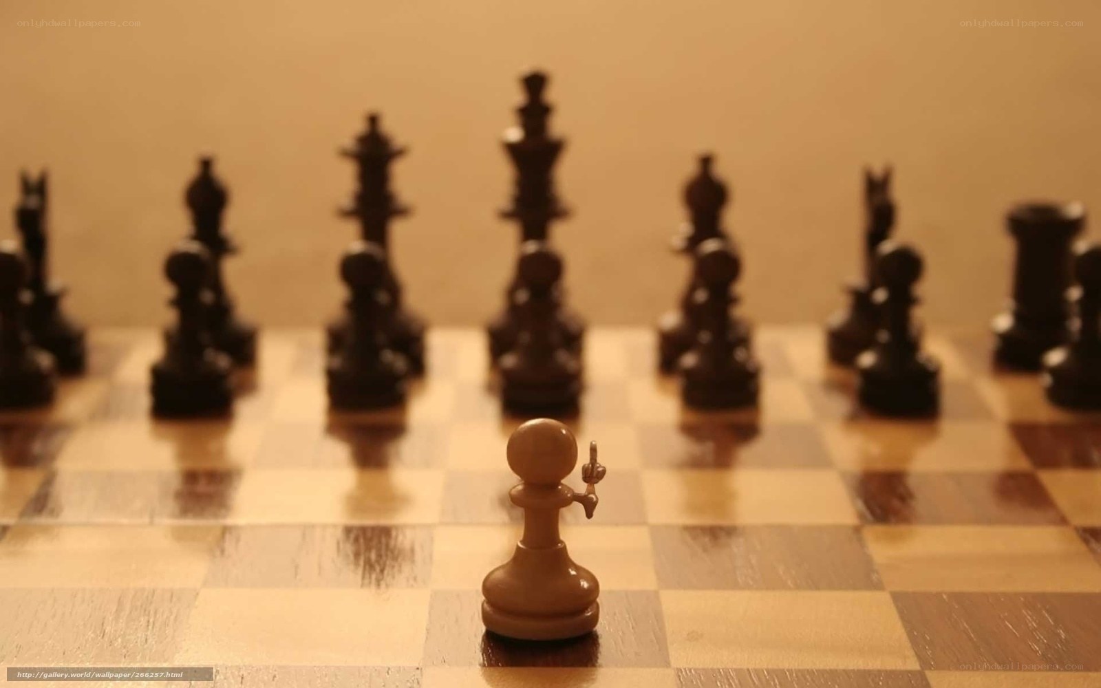 chess pawn with raised finger