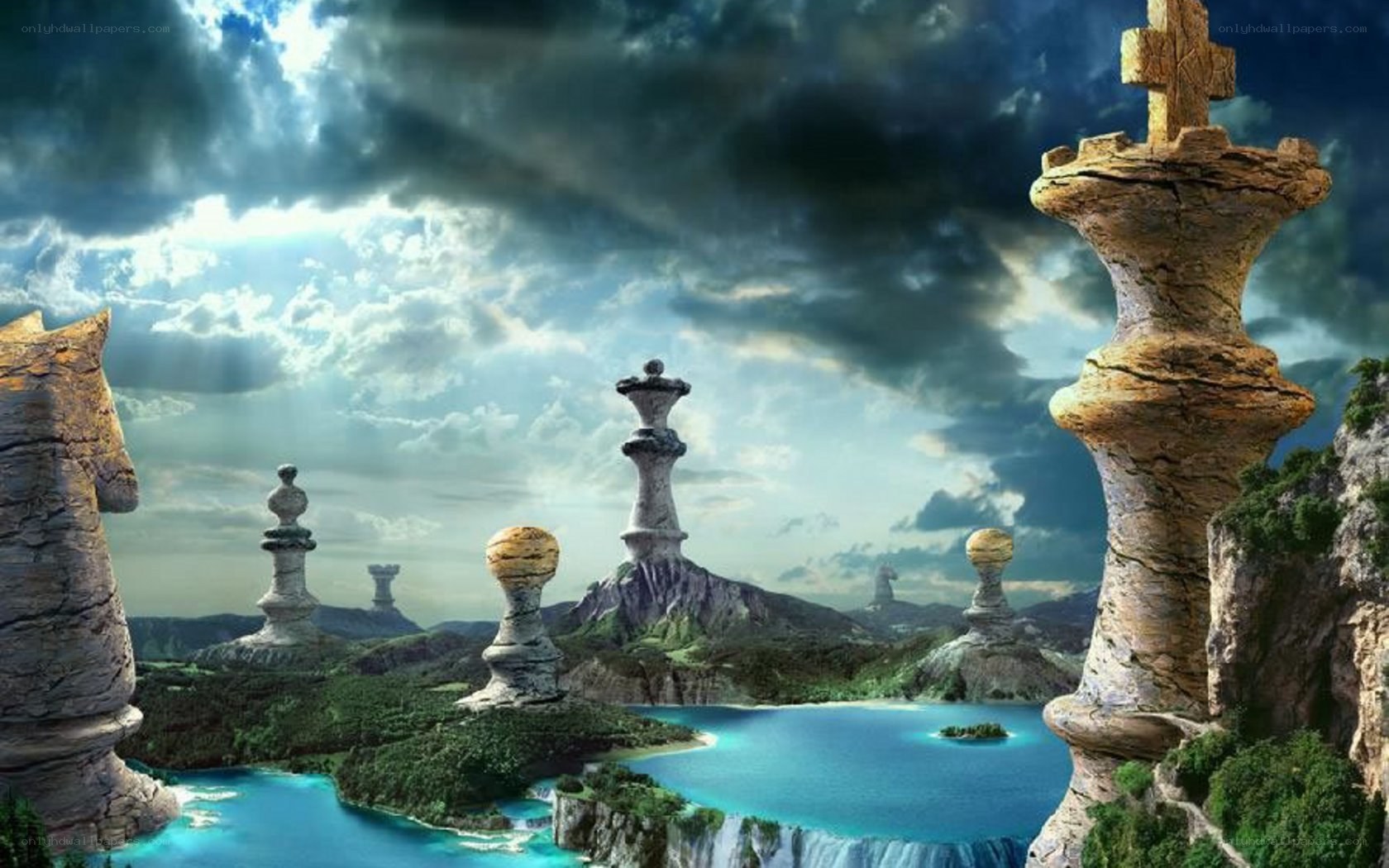 chess piece landscape