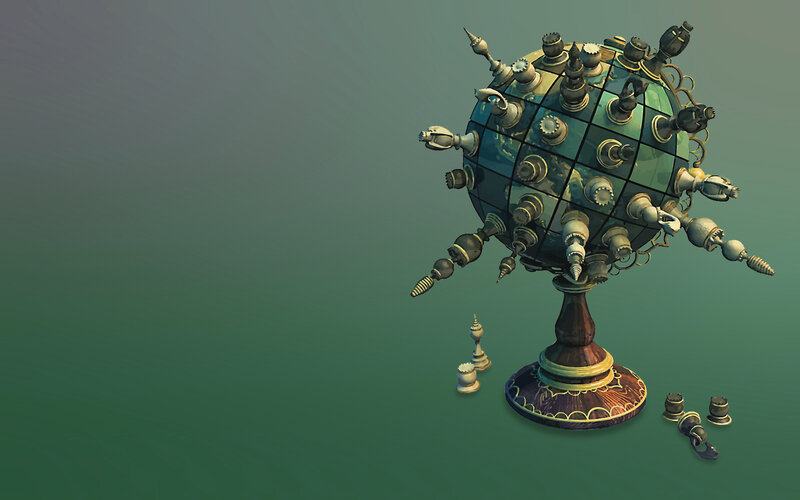 Chess Pieces Globe