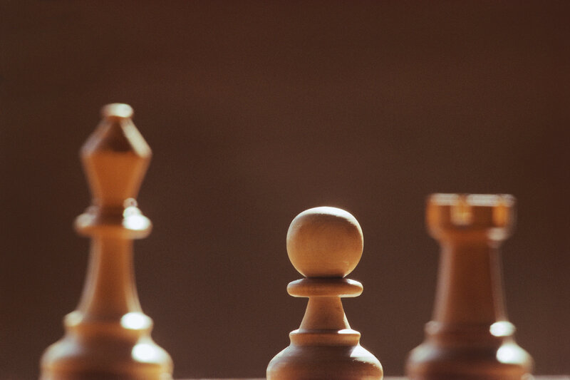 chess pieces in focus