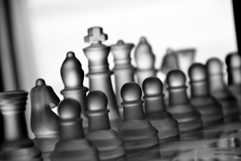 chess pieces in focus