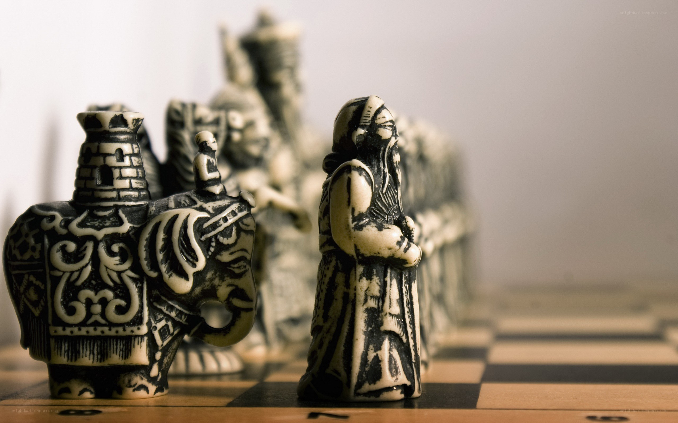 chess pieces on a board