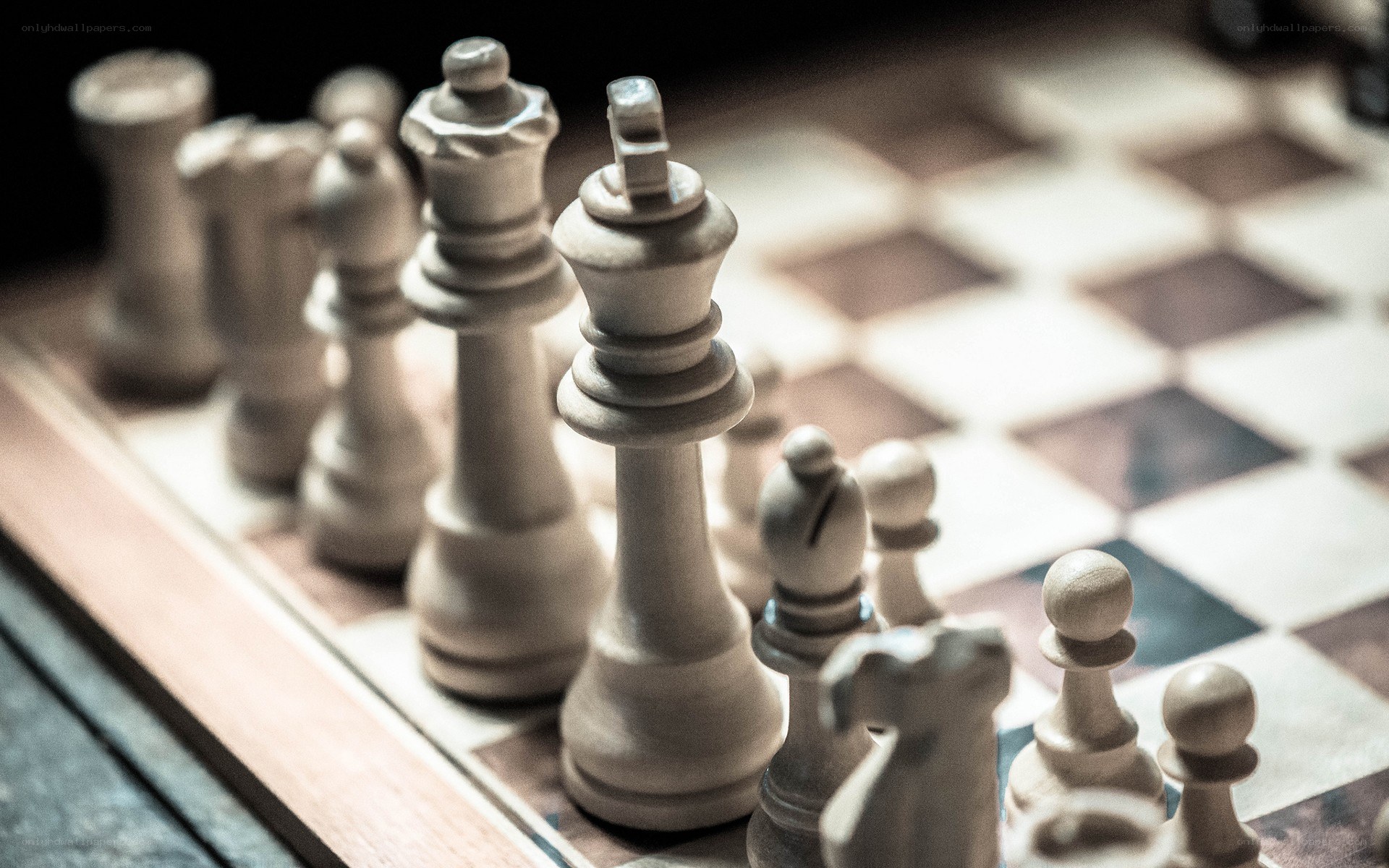 chess pieces on a board