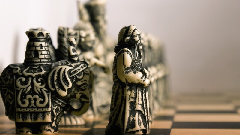 chess pieces on a board