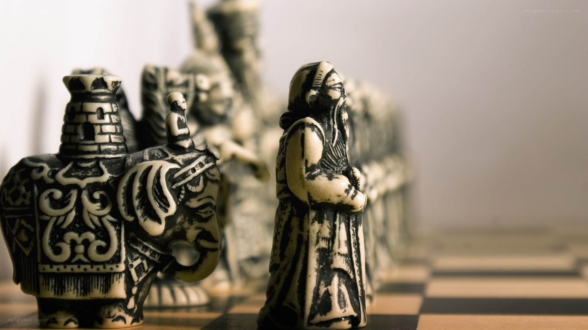 chess pieces on a board