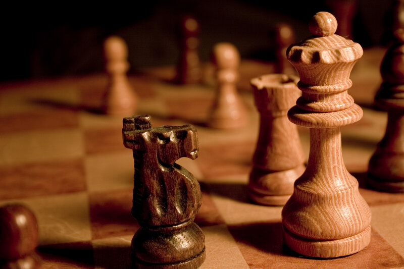 chess pieces on a board