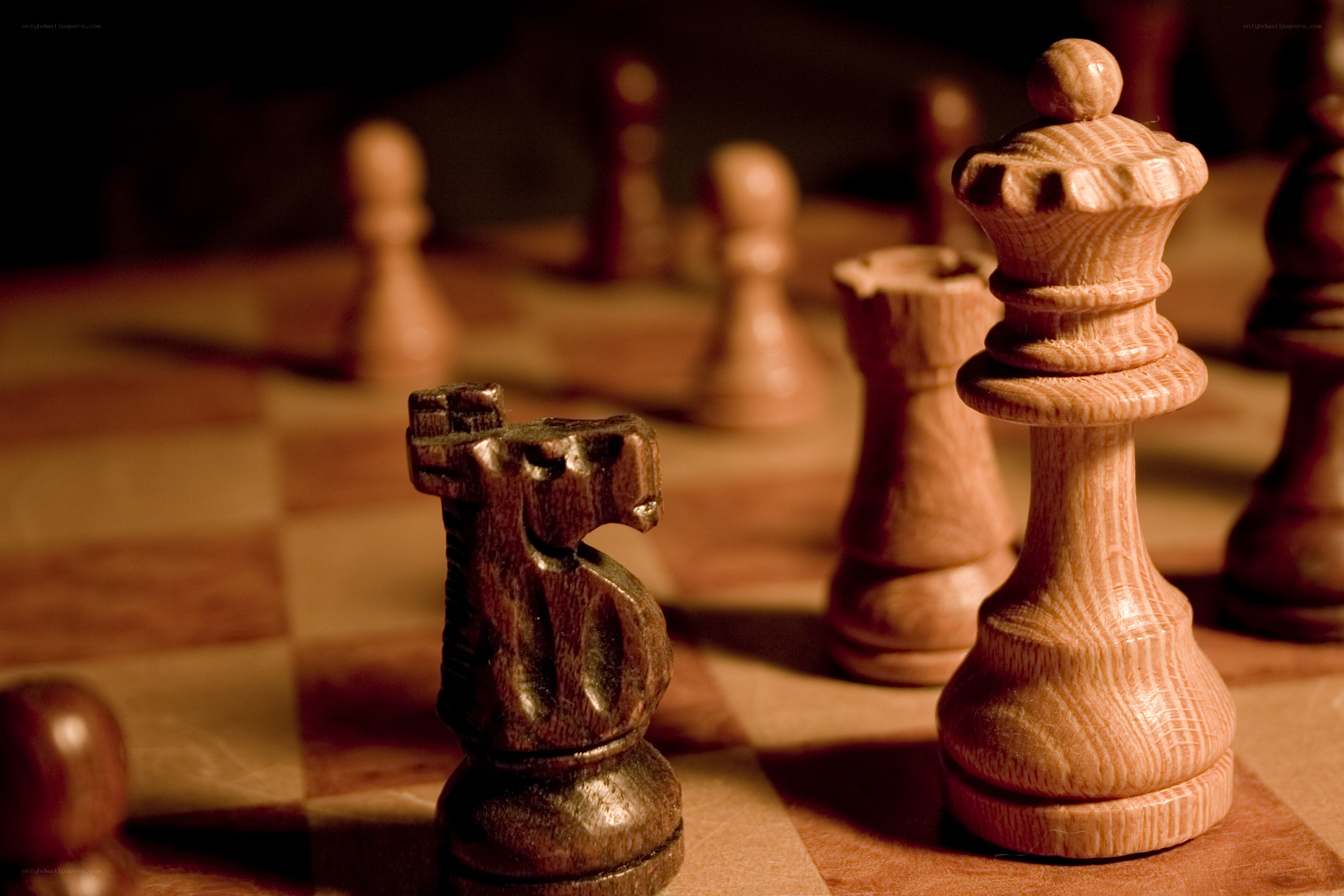 chess pieces on a board