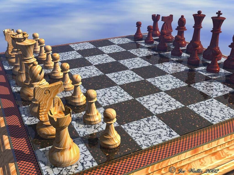 Chess Pieces on Board — Brown, Calm