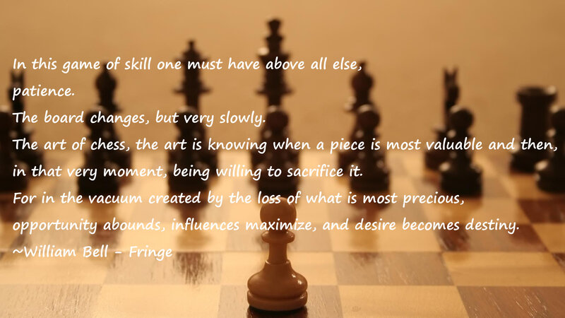 Chess Pieces on Board — Brown, Contemplative