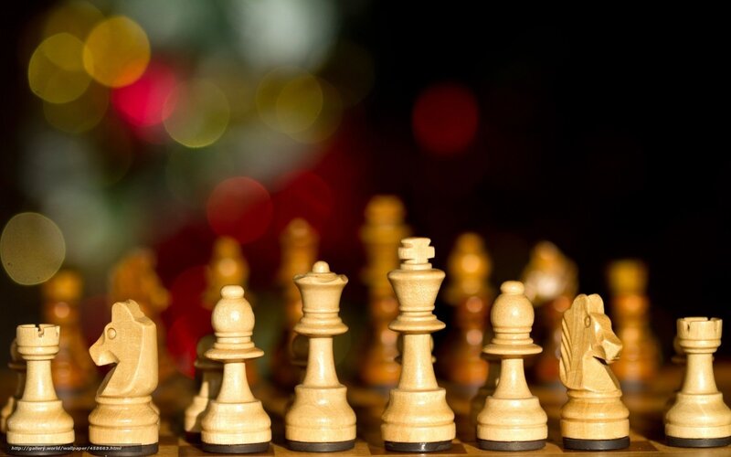 Chess Pieces on Board — Brown, Dramatic, Night