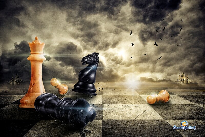Chess Pieces on Board — Gray