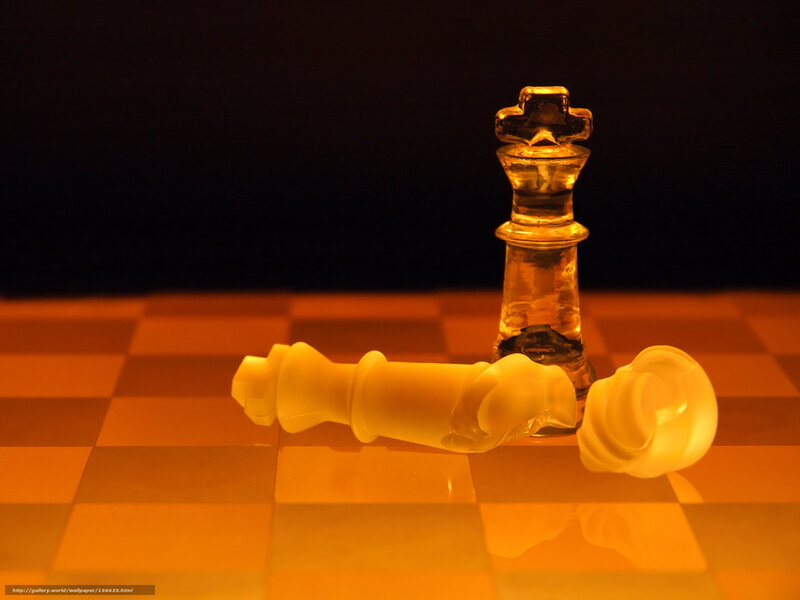 Chess Pieces on Board — Orange