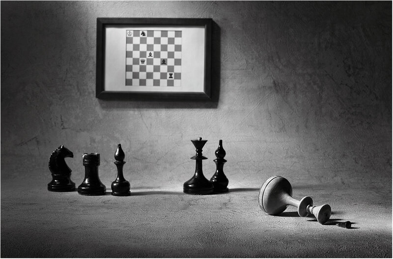 Chess Pieces on Floor